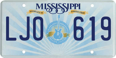 MS license plate LJO619