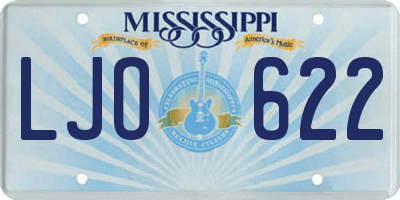 MS license plate LJO622