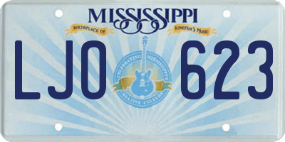 MS license plate LJO623