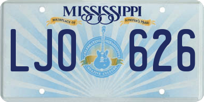 MS license plate LJO626
