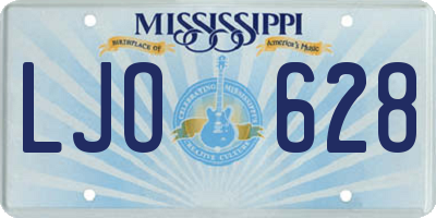 MS license plate LJO628