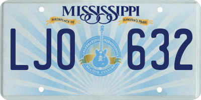 MS license plate LJO632