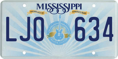 MS license plate LJO634