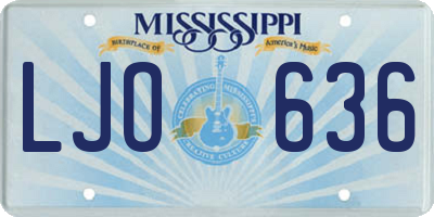 MS license plate LJO636