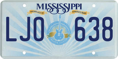 MS license plate LJO638
