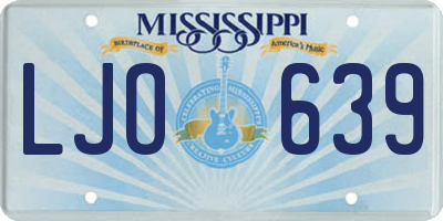 MS license plate LJO639