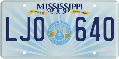 MS license plate LJO640
