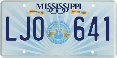 MS license plate LJO641