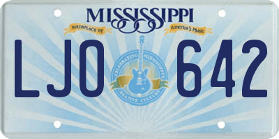 MS license plate LJO642
