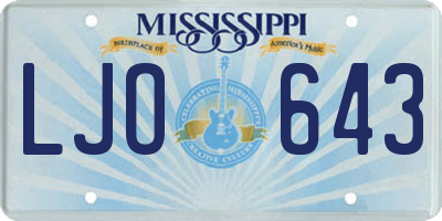 MS license plate LJO643