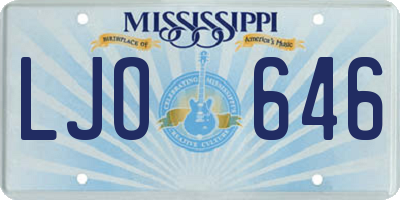 MS license plate LJO646