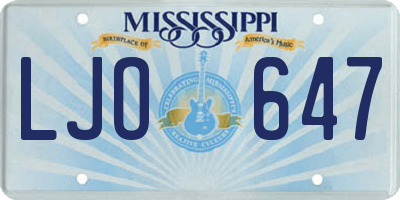 MS license plate LJO647