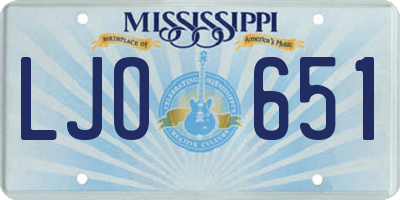 MS license plate LJO651