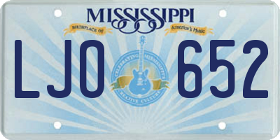 MS license plate LJO652
