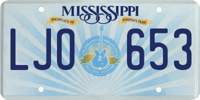 MS license plate LJO653