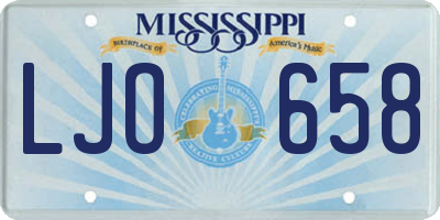 MS license plate LJO658