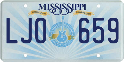 MS license plate LJO659