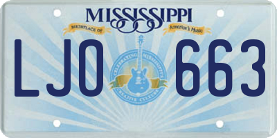 MS license plate LJO663