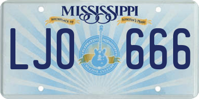 MS license plate LJO666
