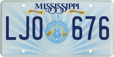 MS license plate LJO676