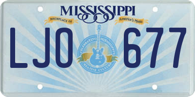 MS license plate LJO677