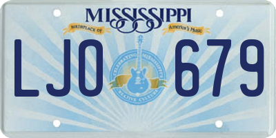 MS license plate LJO679