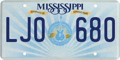 MS license plate LJO680