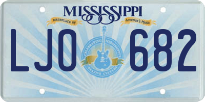 MS license plate LJO682