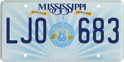 MS license plate LJO683