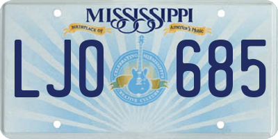 MS license plate LJO685