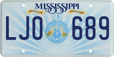 MS license plate LJO689