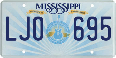 MS license plate LJO695