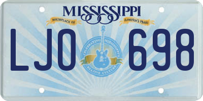 MS license plate LJO698