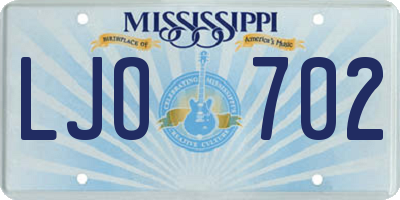 MS license plate LJO702