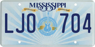 MS license plate LJO704