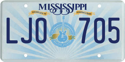 MS license plate LJO705
