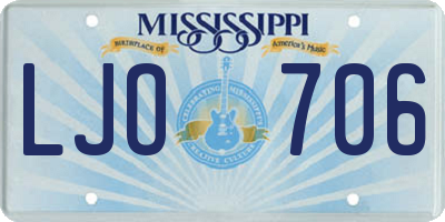 MS license plate LJO706
