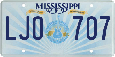 MS license plate LJO707