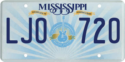 MS license plate LJO720