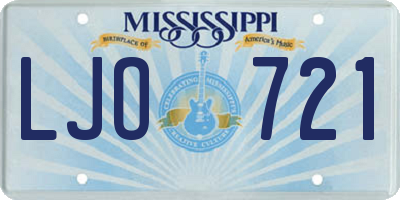 MS license plate LJO721