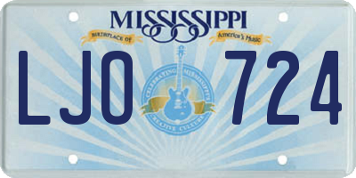 MS license plate LJO724