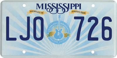 MS license plate LJO726
