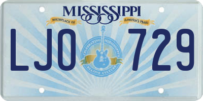MS license plate LJO729