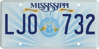 MS license plate LJO732