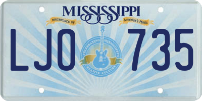MS license plate LJO735