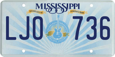 MS license plate LJO736