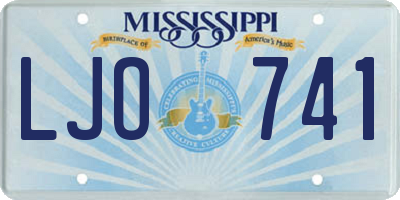 MS license plate LJO741