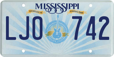MS license plate LJO742