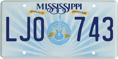 MS license plate LJO743