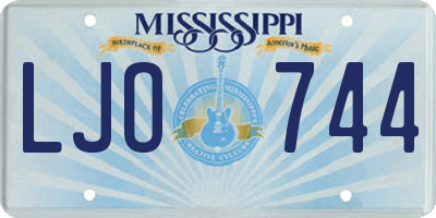 MS license plate LJO744
